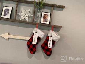 img 8 attached to 12 Pack Of Sattiych Mini Christmas Stockings: 6.3 Inches Red And Black Buffalo Plaid Farmhouse Design With Faux Fur Cuff
