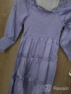 img 1 attached to Blibean Girls Dress Long Sleeve Square Neck Smocked Ruffle Layered Midi Dresses(4-11 Years) review by Threlkeld Drauch