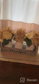 img 7 attached to Rustic Farmhouse Table Centerpiece Set With Artificial Flowers - HOMKO Mason Jar Decor For Flatware Organizer, Flower Arrangement & Garden Wedding (White, Large)