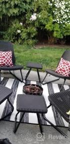 img 5 attached to Keter Resin Wicker Patio Furniture Set With Side Table And Outdoor Chairs, Whiskey Brown - 5 Piece Set