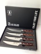 img 1 attached to Jane Series WALLOP Senior Steak Knife Set - 4 Piece 5-Inch Straight Edge Steak Knife Set Made Of High Carbon German Stainless Steel With Pakkawood Handles - Ergonomic Design review by David Schweigert