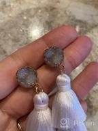 img 1 attached to Boho Chic Colorful Tassel Earrings With Druzy Studs - Perfect For Women And Teens On Christmas And Valentine'S Day review by Don Wilson