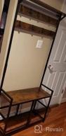 img 1 attached to HOMEKOKO Coat Rack Shoe Bench, Hall Tree Entryway Storage Bench, Wood Look Accent Furniture With Metal Frame, 3-In-1 Design (Oak & White) review by Anthony Starr