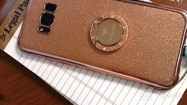 img 1 attached to Sparkling Silver Galaxy S8 Plus Phone Case With Kickstand And Rhinestone Bumper, Bling Diamond Styling And Ring Stand Compatible With Women And Girls - By OCYCLONE review by Jacob Brasic