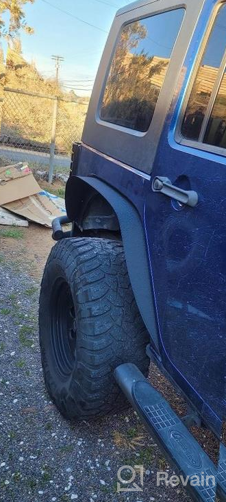 img 1 attached to Off-Road Fender Flares For Jeep Wrangler 2007-2018 JK & JKU Unlimited - Heavy Duty Flat Textured Steel Mud Guards In Black (Set Of 4) By Hikotor For Front And Rear Replacement (2 Or 4 Door Options) review by Lucas Rowe