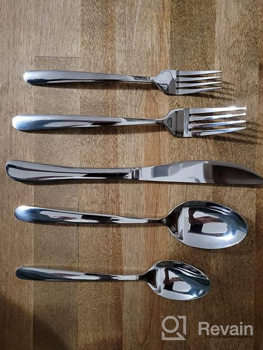 img 1 attached to Deedro 40 Piece Stainless Steel Silverware Set For 8, Mirror Polished Cutlery Utensils With Dinner Knife, Fork, Spoon - Durable Dishwasher Safe Tableware For Home Kitchen review by Damian Lousteau