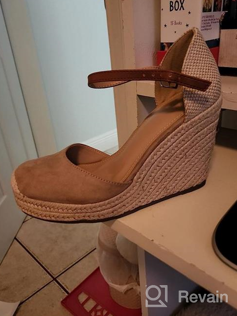 img 1 attached to FISACE Womens Summer Espadrille Heel Platform Wedge Sandals Ankle Buckle Strap Closed Toe Shoes review by Dionne Deedee