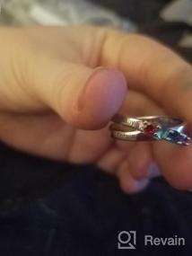 img 6 attached to Персонализированные кольца обещания бабушки с 4 искусственными камнями - Diamondido Custom Mothers Rings для женщин
