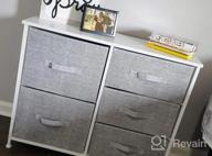 img 1 attached to Sorbus Five-Drawer Dresser - Furniture Storage Tower For Bedroom, Hallway, Closet, And Office - Steel Frame With Wood Top And Easy-Pull Fabric Bins In Marble White With Black Finish review by Mario Beckwith