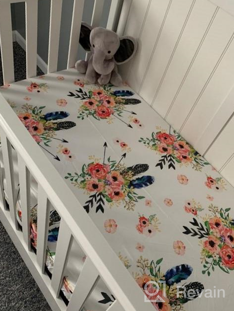 img 1 attached to Baby Floral Fitted Crib Sheet For Boy And Girl Toddler Bed Mattresses Fits Standard Crib Mattress 28X52" (Coral) review by David Pearson