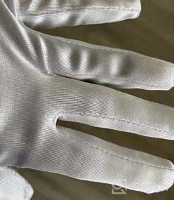 img 7 attached to Long Satin Finger Gloves For Women'S Evening Party - 21 Inch In Black And White