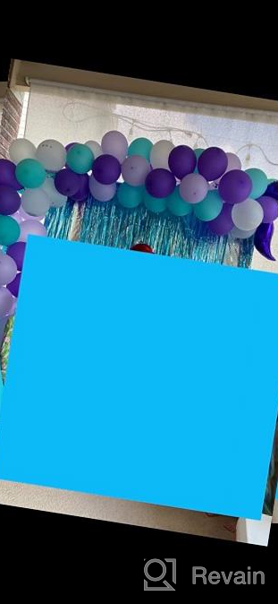 img 1 attached to Mermaid Balloon Garland Kit With 121Pcs Including Mermaid Tail Foil Balloons And Light Blue Foil Fringe Curtain For Under The Sea Party Decorations - JOYYPOP (Silver Color) review by Chris Fisher