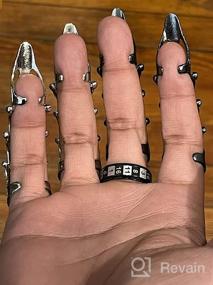 img 6 attached to Adjustable Punk Gothic Claw Knuckle Ring Set - 2-4 Pieces for Women, Men, Girls, Boys, Teens - 💀 Ideal for Halloween Costume, Cosplay, and Parties - Unique Rock Jewelry Gift Accessory with Full Armor and Hinged Joints