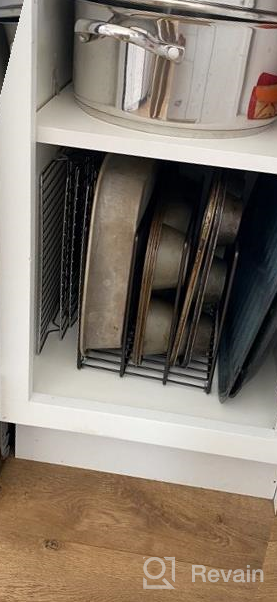 img 1 attached to Concerto Collection Steel Cookware Storage Rack For Kitchen Cabinet Pantry - 3 Slots Holds Pot Skillet Lid Cookie Sheet Baking Tray Bread Pan Bakeware Chrome review by Stacy Edwards