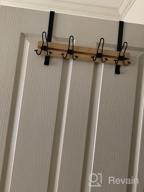 img 1 attached to Bamboo Over The Door Hooks With 4 Adjustable Tri Hooks For Hanging Clothes, Hats, Bags - Heavy Duty Wall Mounted Coat Rack No Drilling Natural Finish Towel Rack For Bathroom review by Stuart Dunn