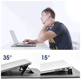 img 4 attached to Geek Gadgets laptop stand case (12, 13, 14 inches; gray; leather)