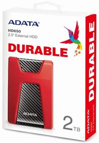 img 3 attached to 2 TB External HDD ADATA DashDrive Durable HD650, USB 3.2 Gen 1, red