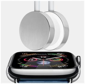 img 3 attached to Wireless charger with magnetic mount for charging Smart Smart watches Apple Watch 1, 2, 3, 4, 5, 6 Seies and SE (Apple Watch) with USB connection / Premium Magnetic charging (cable) QI / iWatch magnetic charger / Universal gift / 1 m. (White)