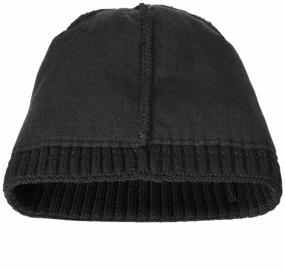 img 1 attached to Men's winter knitted hat with a lapel, insulated with a lining