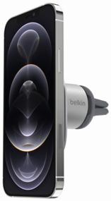 img 1 attached to Car Holder Belkin Magnetic Car Vent Mount (WIC003btGR) for iPhone 12, 12 Pro, 12 ProMax, 13, 13 Pro, 13 ProMax (Silver) Grey