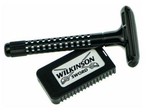 img 4 attached to Wilkinson Sword Classic T-Shape Razor, Black, 5 Replacement Blades