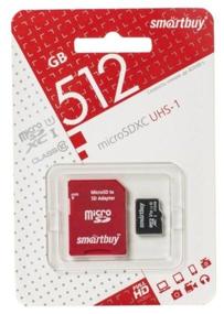 img 2 attached to Memory Card SmartBuy microSDXC 512 GB Class 10, V10, UHS-I, R/W 90/67 MB/s, SD adapter, white