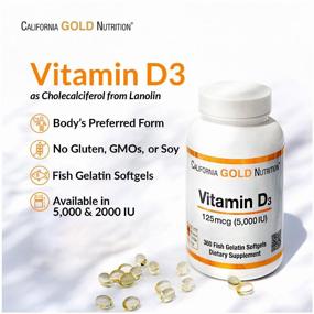 img 1 attached to California Gold Nutrition Vitamin D3 5000 IU capsule, 90 pcs.