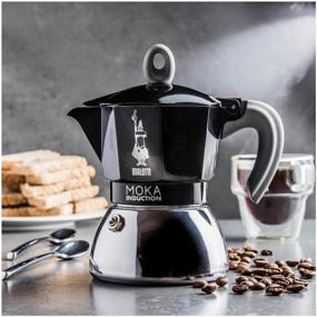 img 2 attached to Гейзерная кофеварка Bialetti New Moka Induction 0006934/NP, 0006944/NP, 150 мл, черный