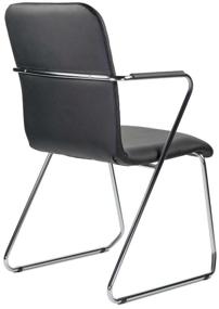 img 1 attached to Armchair for reception and conference BRABIX "Visit CF-101", chrome, eco leather, black, 532559