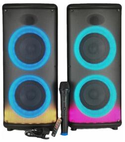 img 4 attached to Speaker portable acoustic combo amplifier (Karaoke) RX-6238 / LED backlight / remote control / microphone / bluetooth / AUX / Usb / FM / Audio input