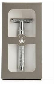 img 2 attached to 🪒 T-Blade MUHLE Elongated Handle: Traditional Chrome Closed Comb Safety Razor - Silver