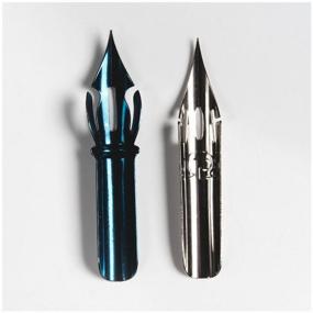 img 3 attached to Calligraphy Set Holder Oblique Speedball 2 Pointy Nibs Zebra G and Blue Pumpkin