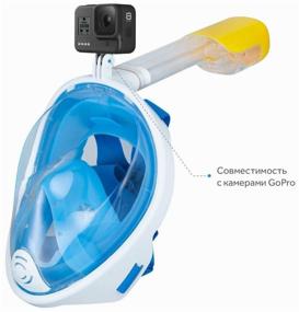 img 3 attached to Underwater mask for swimming (snorkeling) Free Breath with mount for action camera (blue, size S/M)