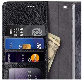 img 3 attached to Melkco Leather Case for Samsung Galaxy Note 9 - Wallet Book ID Slot Type, black