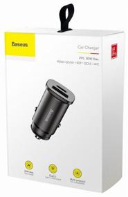 img 1 attached to 🚗 Baseus PPS 30W Max Car Charger - Sleek Black Finish for Optimal Performance