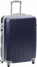 img 3 attached to TEVIN suitcase, ABS plastic, support feet on the side, waterproof, wear-resistant, 52 l, size S, dark blue