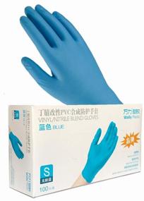 img 4 attached to Gloves Wally Plastic nitrile, 50 pairs, size S, color blue