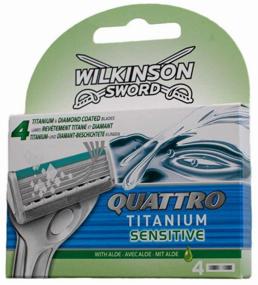 img 4 attached to Wilkinson Sword Quattro Titanium Sensitive Replacement Cassettes, 4 pcs, 8 pack
