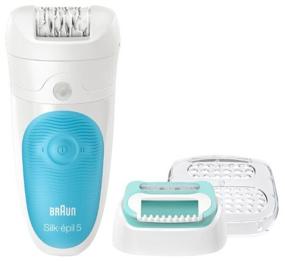 img 4 attached to Braun 5-511 Silk-epil 5 Wet & Dry epilator with starter cap, white/blue
