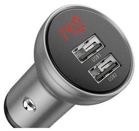 img 3 attached to Baseus Digital Display Dual USB Car Charger, 5 W, Silver