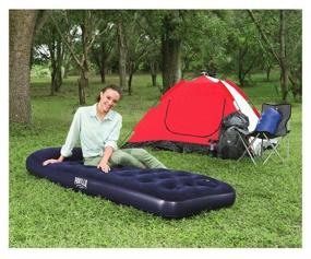 img 3 attached to Bestway Easy Inflate Flocked Air Bed 67223, 185x76 cm, blue