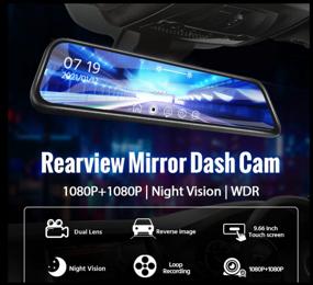 img 1 attached to HUDi Premium mirror DVR / for car with 2 cameras, viewing angle 170 degrees / G-sensor, night mode, HD1080, 10&quot;Screen / anti theft