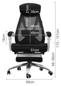 img 3 attached to 🪑 Hbada 77WMJ Computer Chair: Textile Upholstery, Sleek Black/White Design for Office Comfort