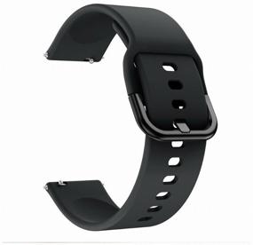 img 1 attached to Silicone Strap 20mm for Samsung Galaxy Watch 42mm, black