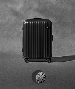 img 1 attached to NINETYGO scooter suitcase, polypropylene, corrugated surface, 38 l, black