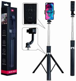 img 2 attached to Monopod - tripod NOBUS Z6 for smartphone 3 in 1, black / selfie stick, tripod for phone and detachable Bluetooth remote control / 39-164 cm / swivel mount