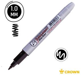 img 3 attached to CROWN набор маркеров Multi Marker Super Slim, черный, 12 шт. (P-505F), черный