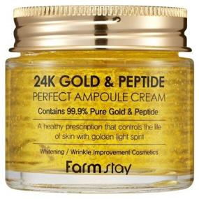 img 2 attached to Farmstay 24K Gold & Peptide Perfect Ampoule Cream ампульный крем для лица с золотом и пептидами, 80 мл