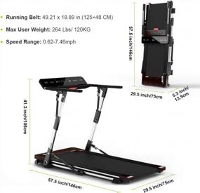img 3 attached to Get Fit At Home With ONETWOFIT Folding Treadmill- Max Speed Of 7.46 MPH, Fixed Incline, 264 Lbs Weight Capacity, Space Saving Design - Perfect For Office Or Home Use!