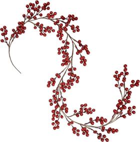 img 4 attached to Burgundy Red Pip Berry Garland For Winter Holiday Decor - Indoor/Outdoor Use